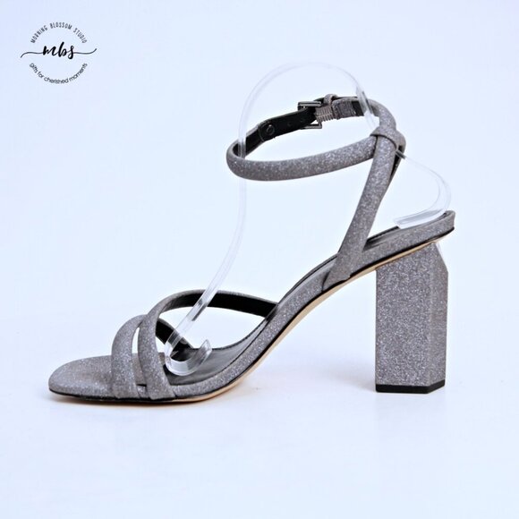 MICHAEL Michael Kors Sandals Hazel Ankle Strap Pixie Shimmer Silver Women 11 - Picture 7 of 13